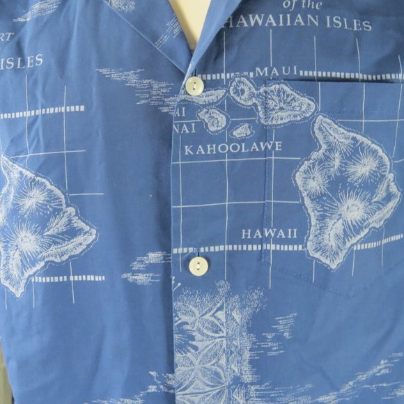 Retro Howie Hawaiian Shirt - Chart Hawaiian Islands Theme - Men's Large - Picture 5 of 11